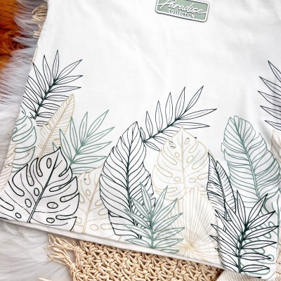 Conj. Camiseta Paradise Collection e Bermuda em Linho - Off White e Areia